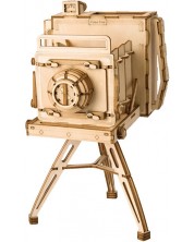 Дървен 3D пъзел Robo Time от 142 части - Винтидж камера -1